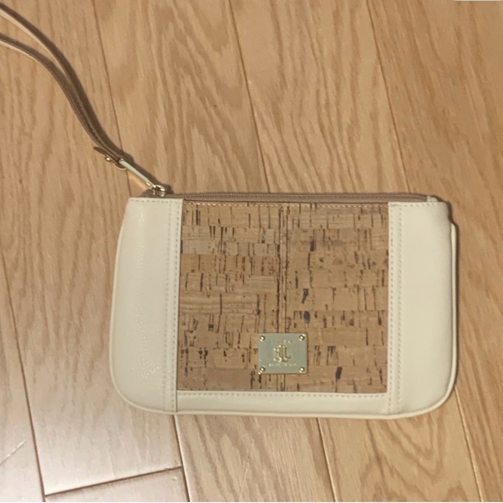 Polo Ralph Lauren Cream and Tan Wristlet
